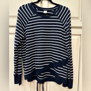 Active Life Navy and White Striped Pullover Sweater